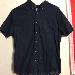 blue button down shirt